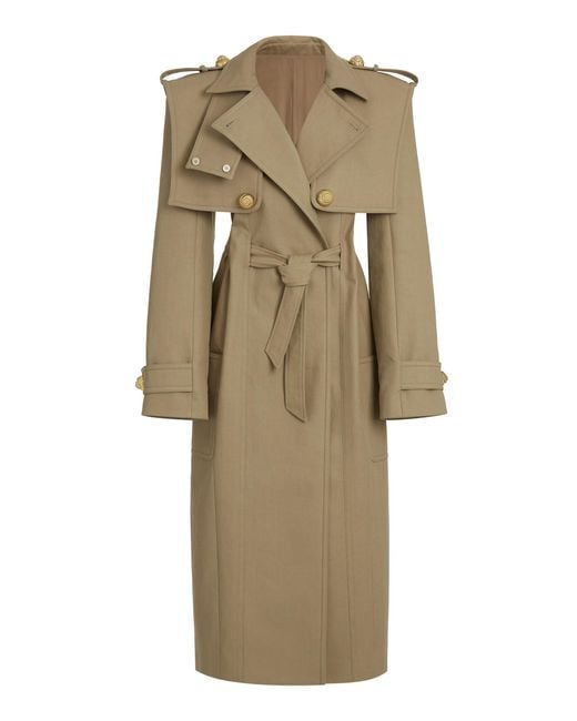 Balmain Natural Tailored Cotton Trench Coat