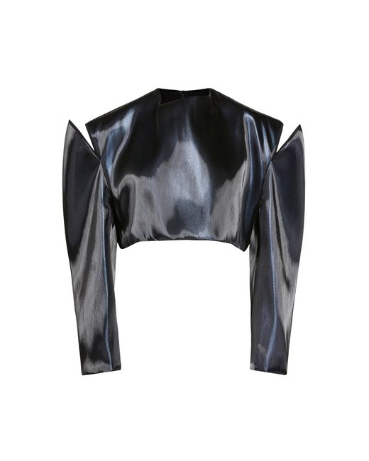 Maticevski Black Showpiece Silk-Blend Top