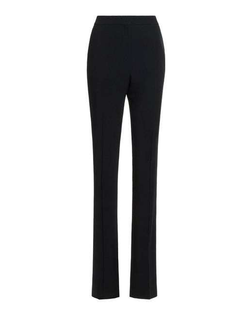 Elie Saab Blue Mid-Rise Straight-Leg Envers Silk Pants