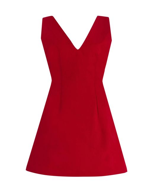 Kilentar Red Exclusive Aladun Open-Back Crepe Mini Dress