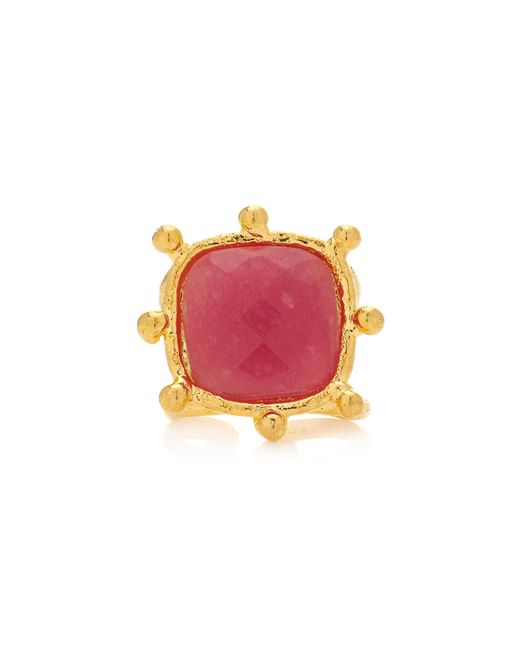 Sylvia Toledano Couddin Ii 22k Gold-plated Red Jasper Ring