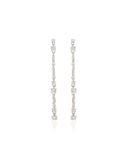 Suzanne Kalan White Thin Mix 18K Diamond Earrings