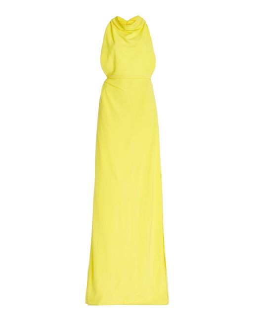 Proenza Schouler Yellow Sleeveless Matte Crepe Maxi Dress