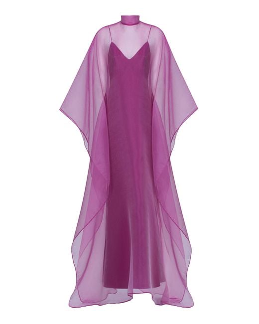 ‎Taller Marmo Purple Sphinx Sheer Kaftan