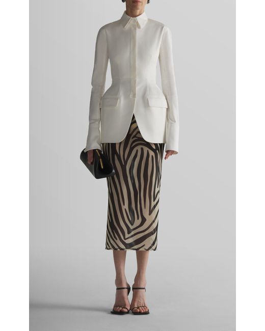 Mugler Gray Collared Stretch-Cotton Jacket