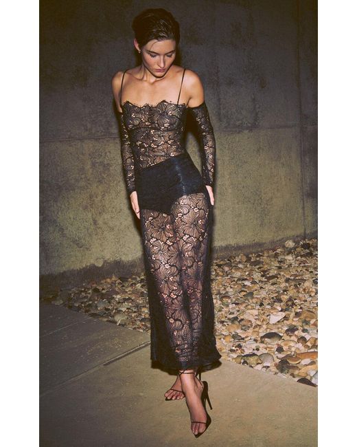 Alexis Brown Rishell Sheer Lace Maxi Dress