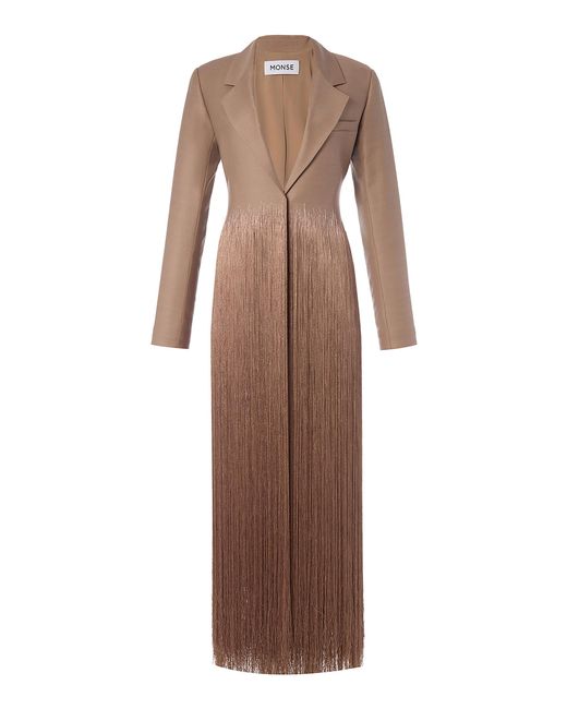 Monse Brown Fringed Wool Jacket