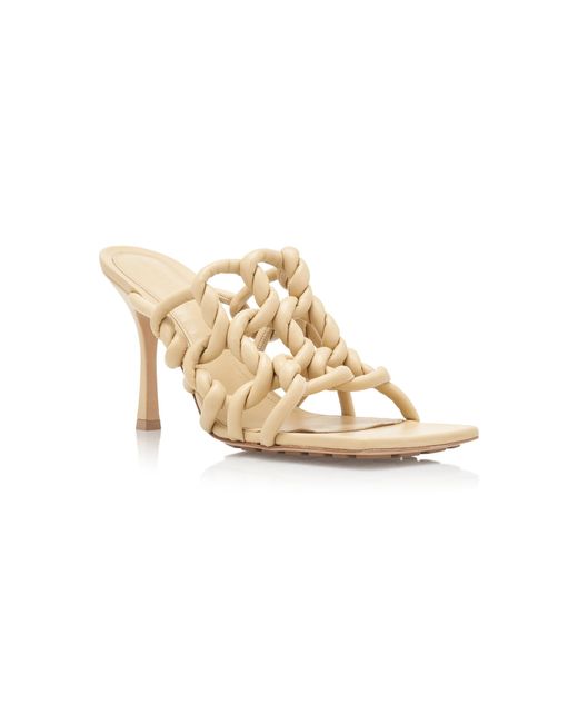 Bottega Veneta Metallic Stretch Leather Mule Sandals