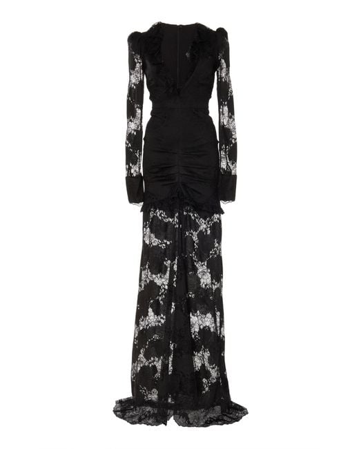 Alexis Lucasta Lace-detailed Deep-v Maxi Dress in Black - Lyst