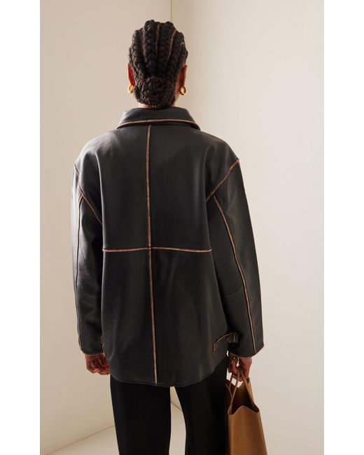 Worn Vintage Black Faded Leather Jacket