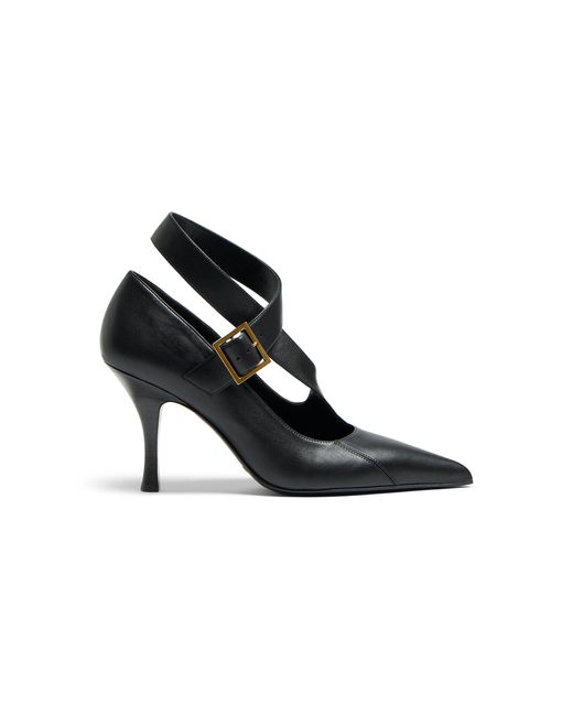 Khaite Black Sloan Leather Pumps