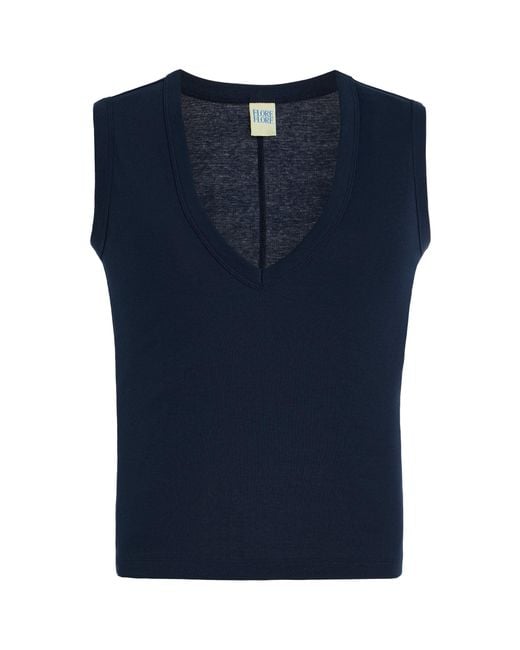 Flore Flore Blue Dewi Cotton Tank Top
