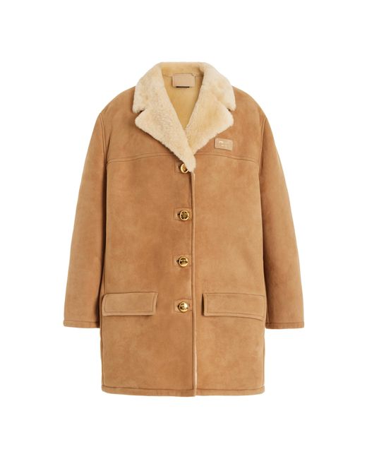 Prada Natural Shearling Coat