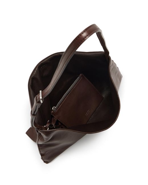 The Row Brown Nan Leather Shoulder Bag