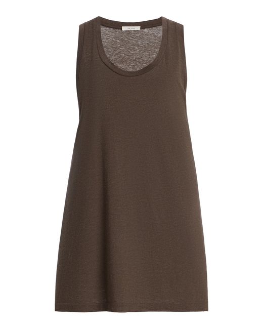 The Row Brown Elana Cotton; Silk And Cashmere Tank Top