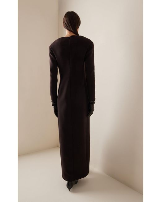 The Row Black Reysha Wool Maxi Dress