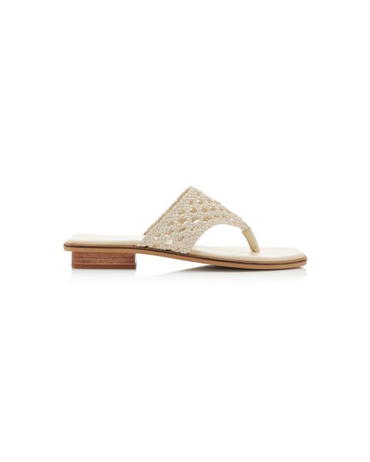 Bembien White Exclusive La Isla Tess Woven Leather Sandals