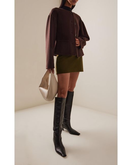 Ulla Johnson Black Elsie Double-Faced Wool-Blend Coat