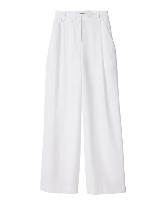 Jacquemus White The Colombe Mid-Rise Cotton Wide-Leg Pants
