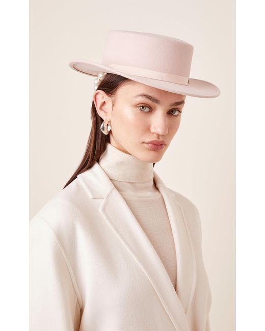 Maison Michel Kiki Felt Hat With Faux 