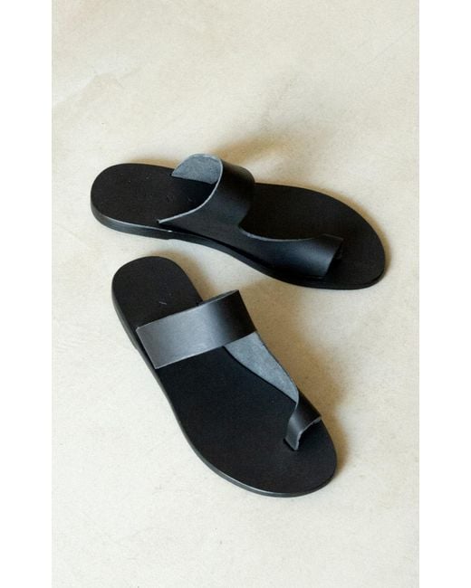 Kyma Black Leipsoi Leather Sandals