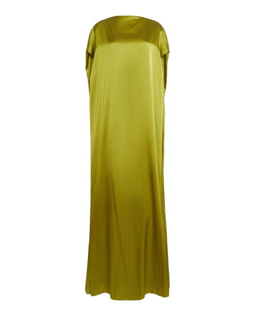 Dries Van Noten Green Satin Stretch-Silk Gown
