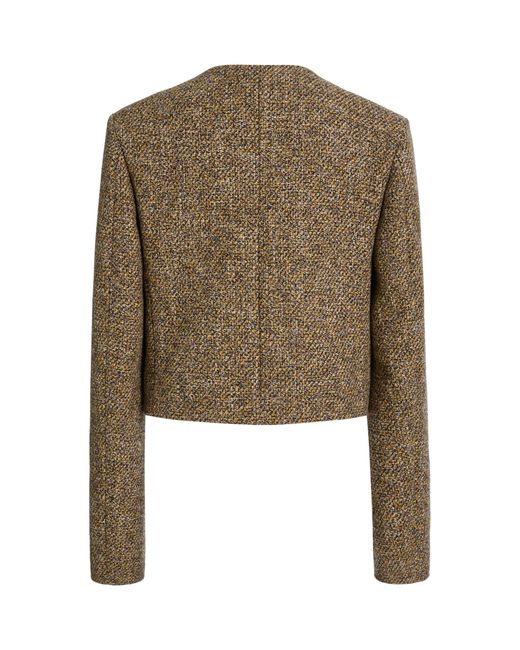 Chloé Green Heavy Wool-cotton Tweed Mouline Jacket