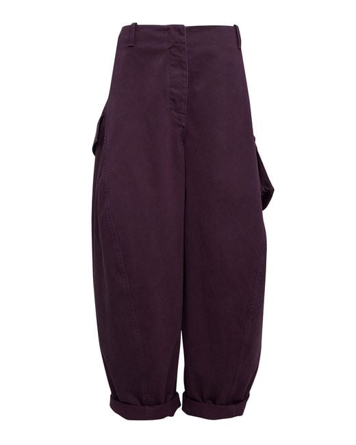 Alaïa Purple Cotton Cargo Pants