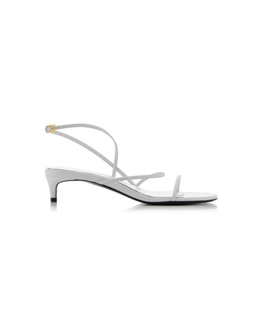 Khaite White Loop Leather Sandals