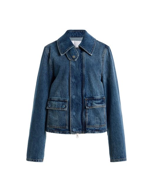 Brandon Maxwell Blue Hayes Boxy Denim Jacket