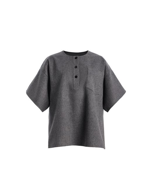 Co. Gray Boxy Wool Cashmere Shirt