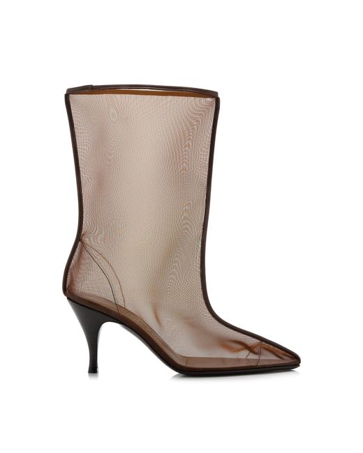 Herbert Levine Brown Drawing A Blank Mesh Ankle Boots