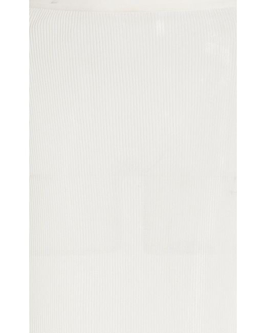 Nensi Dojaka White Ribbed-knit Tube Skirt