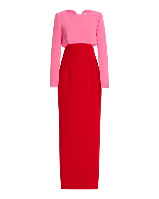 Carolina Herrera Cutout Crepe Gown in Red | Lyst