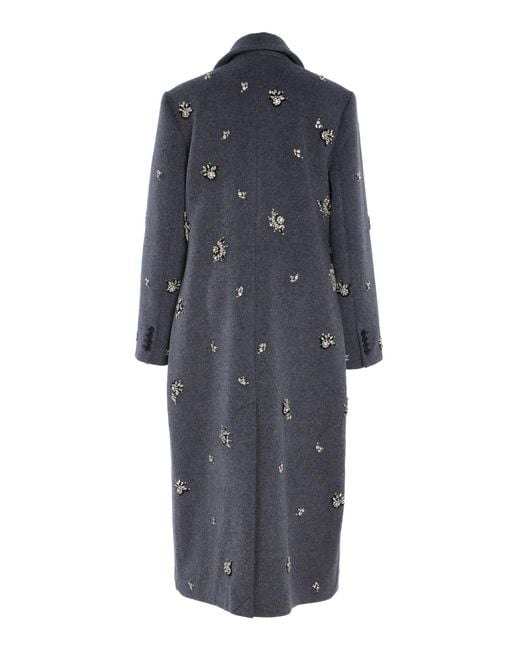 Jonathan Simkhai Blue Gianni Wool Coat