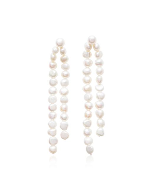 By Malene Birger White Azzurra Pearl Earrings