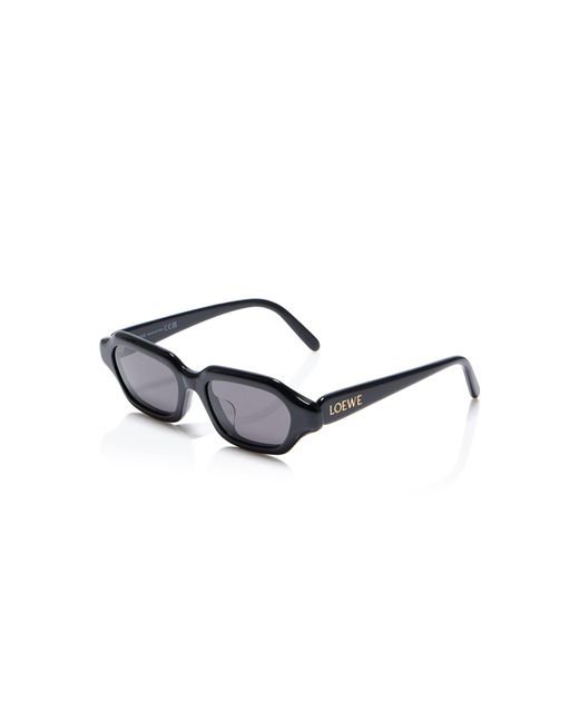 Loewe Black Slim Rectangle-Frame Acetate Sunglasses