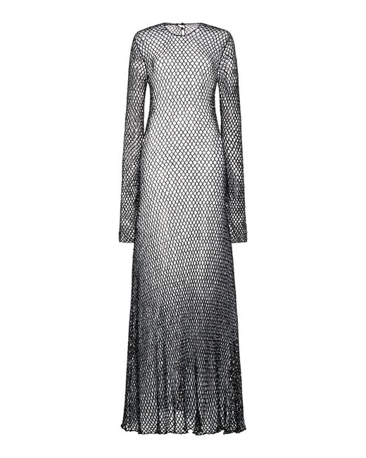 Gabriela Hearst Gray Xavier Embellished Crocheted Cashmere Maxi Dress