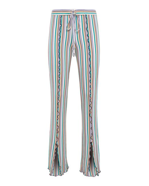 Siedres Blue Mult Striped Flared Pants