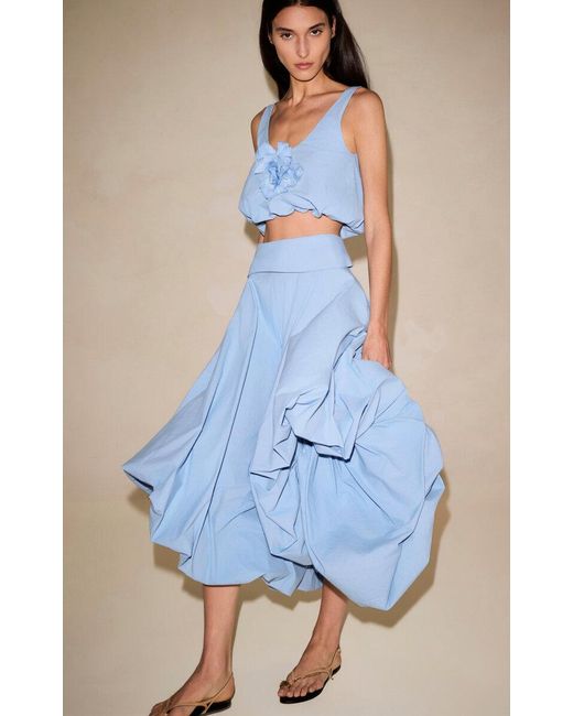 Alexis Blue Armand Cotton Midi Skirt