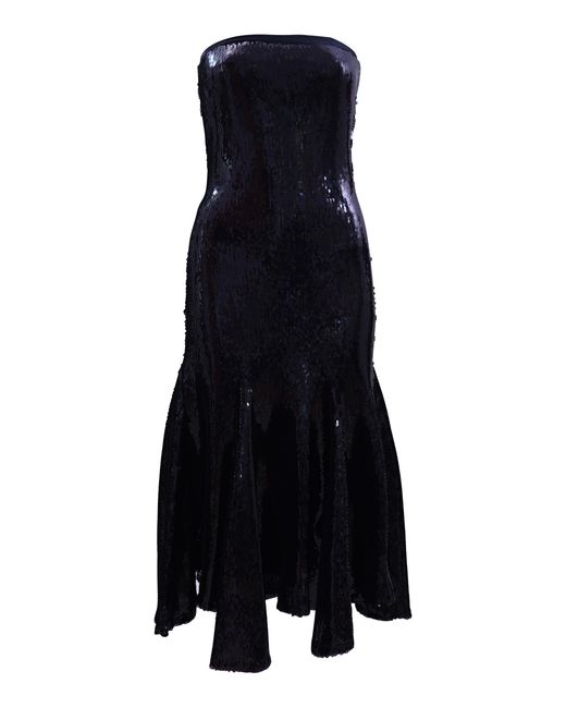 Francesca Miranda Black Simone Sequin Midi Dress