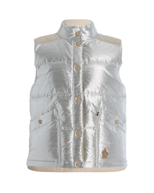 Moncler Gray Pinchot Lamé Down Vest