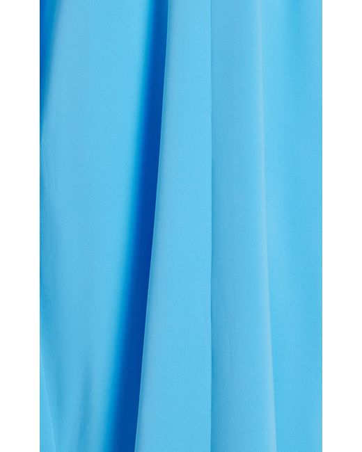 Oscar de la Renta Blue Gardenia-lace Silk-georgette Caftan Gown
