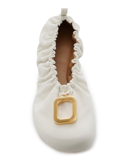 J.W. Anderson White Hardware-detailed Leather Ballet Flats