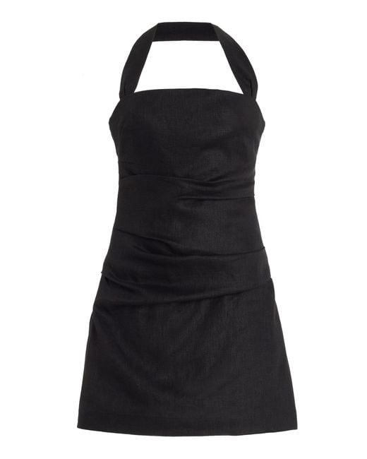 Sir. The Label Black Exclusive Noemi Linen Mini Halter Dress