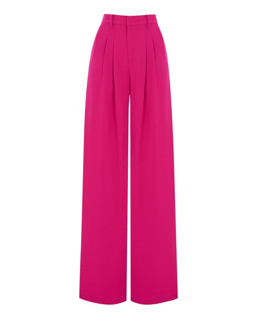 The New Arrivals Ilkyaz Ozel Pink Mia High-rise Wide-leg Pants