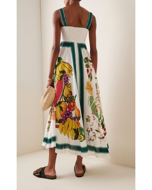 ALÉMAIS Fruitta Printed Linen Midi Dress Lyst