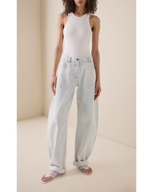 Alaïa White Ribbed Cotton-Blend Bodysuit