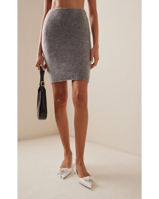 Prada Gray Cashmere Mini Skirt