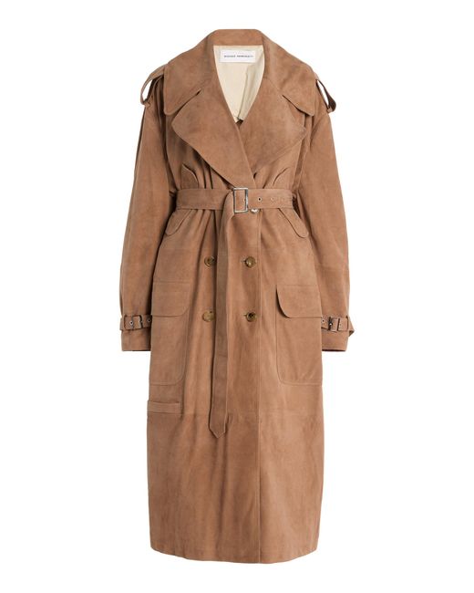 Niccolò Pasqualetti Brown Cavo Suede Trench Coat